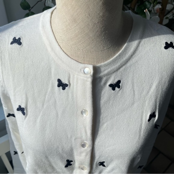 NWT Charter Club Embroidered Butterfly Cardigan, Size PL - Picture 5 of 12